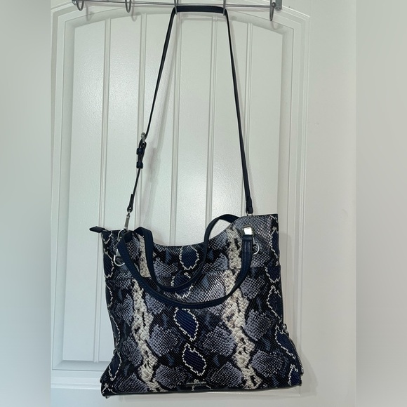 Vince Camuto Snake Embossed Leather Tote -Emely BLUE MULTI - Picture 9 of 16